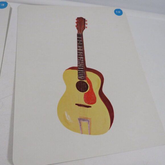 Peabody Music Instruments 60's (3) cards Vintage Artwork Piano, Guitar, Drum - Picture 3 of 6